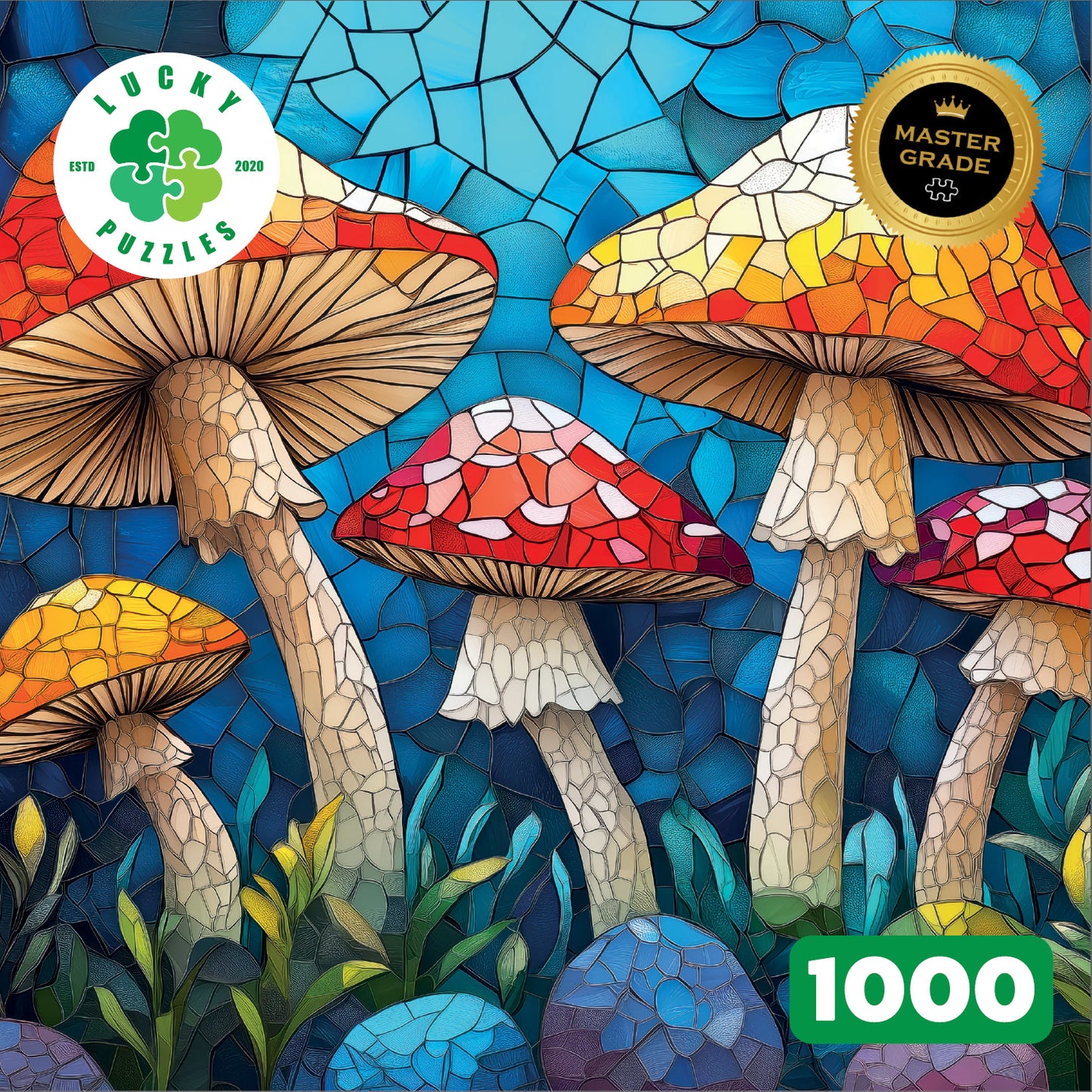 Stained Glass Mushroom Garden