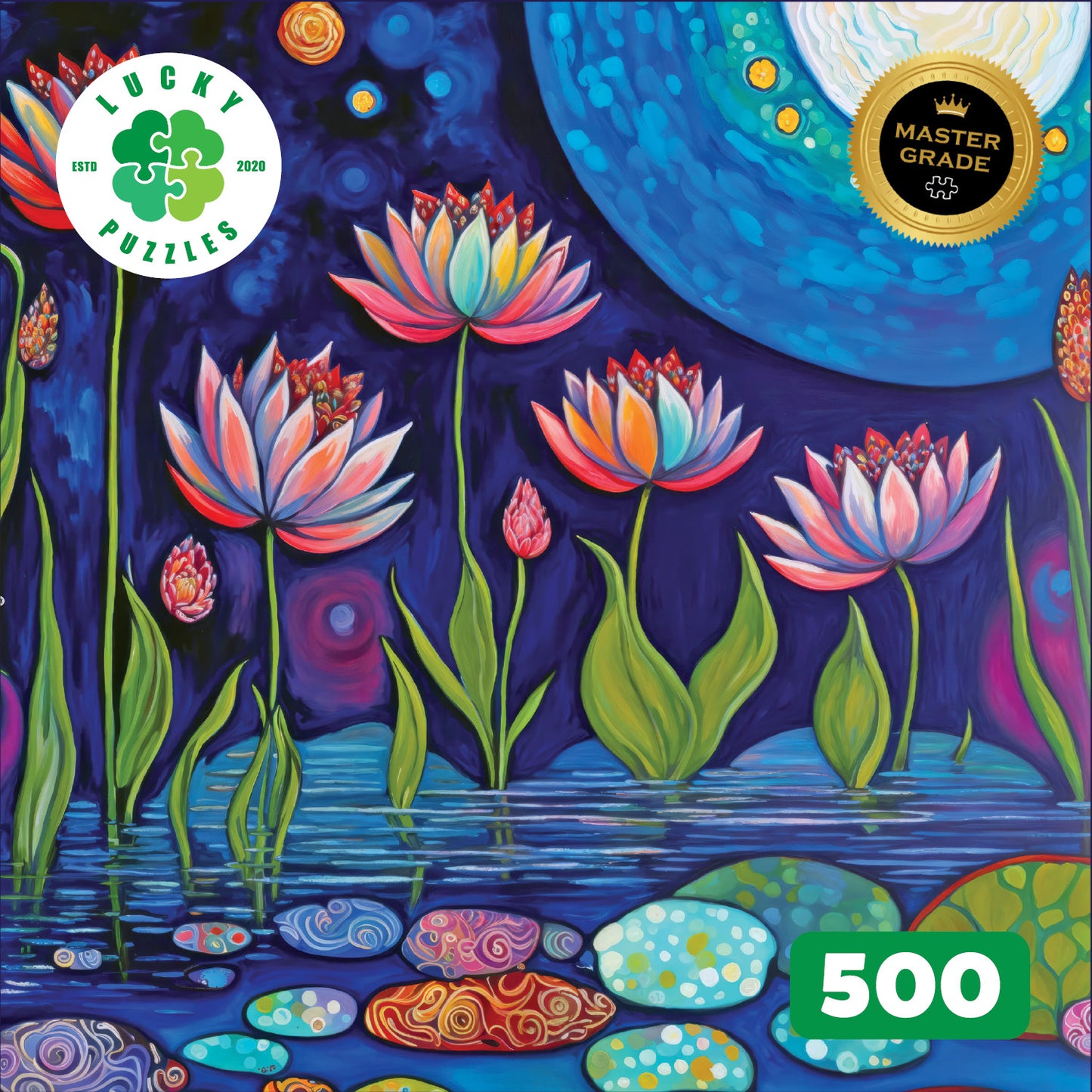 Moonlit Water Lilies