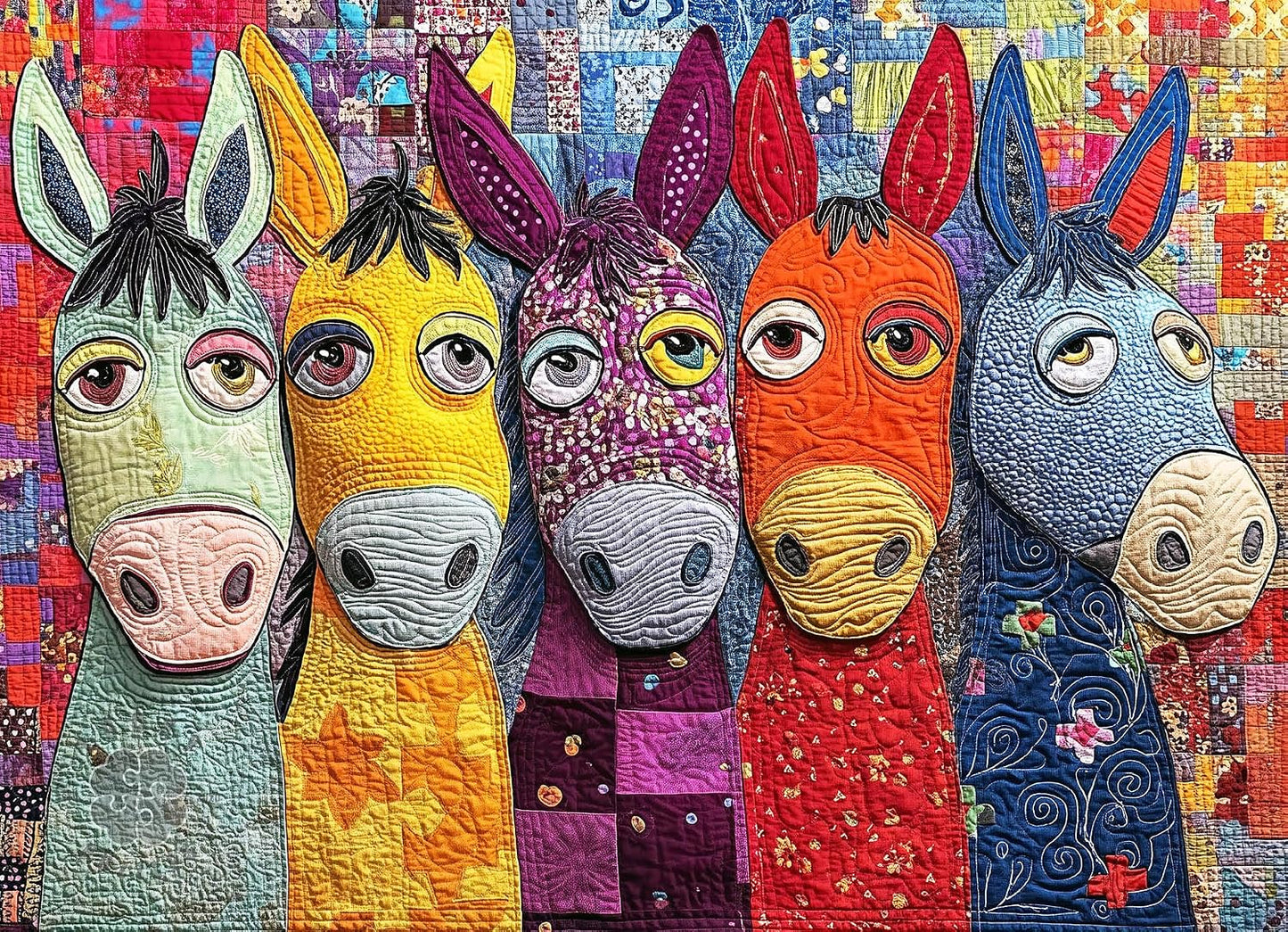 Donkey Puzzle – Quilted Ears and Country Smiles – 1000 Piece Puzzle