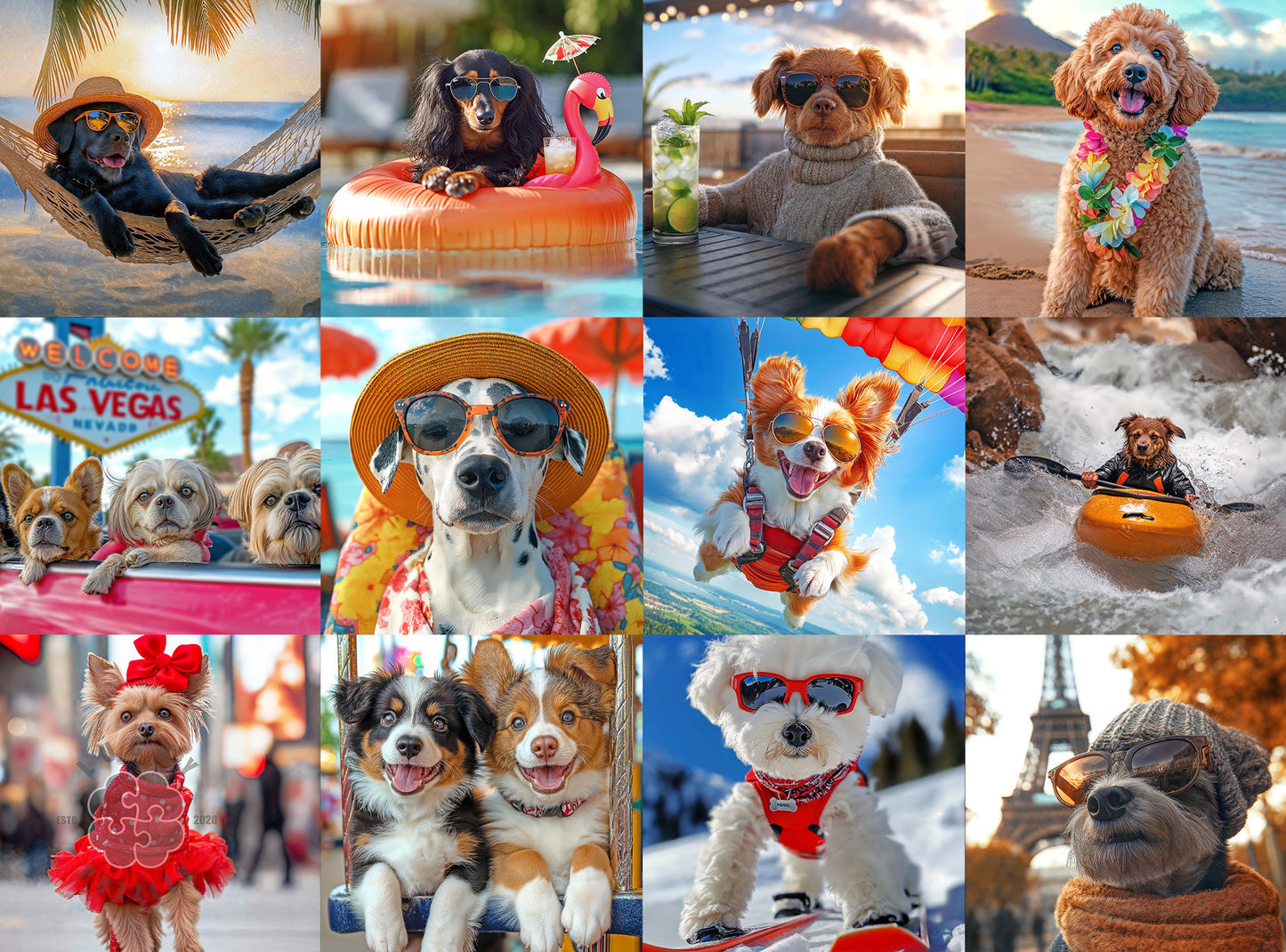 Dog Puzzle – Dogs Gone Wild: Vacation Edition – 1000 Piece Puzzle