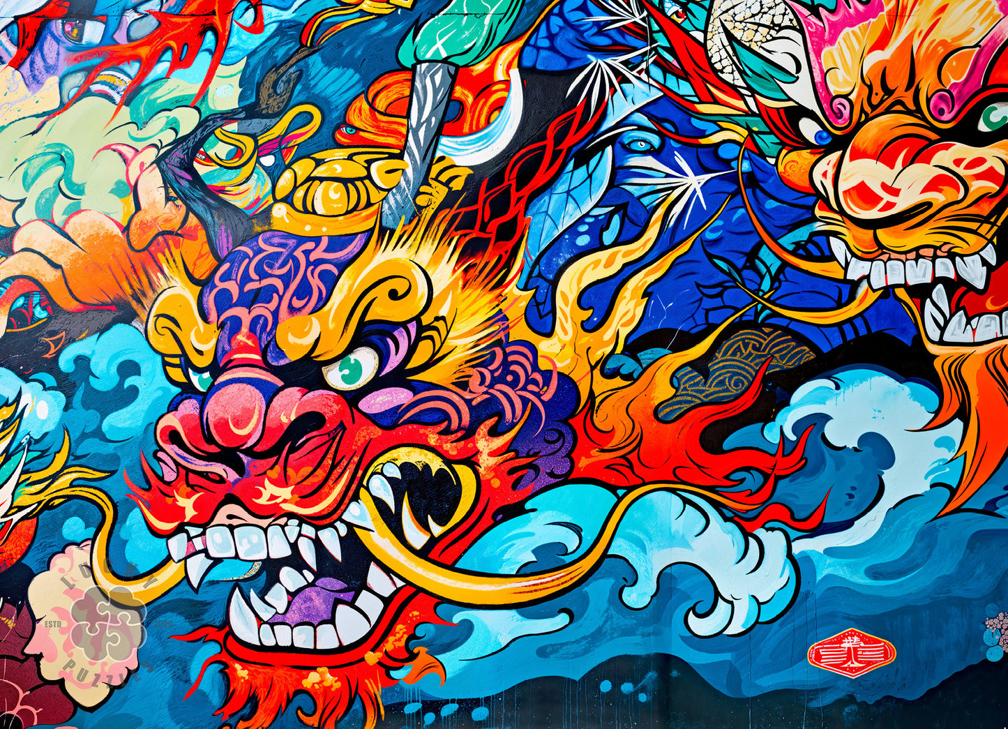 Dragon Puzzle – Kabuki Red Dragon – 1000 Piece Puzzle