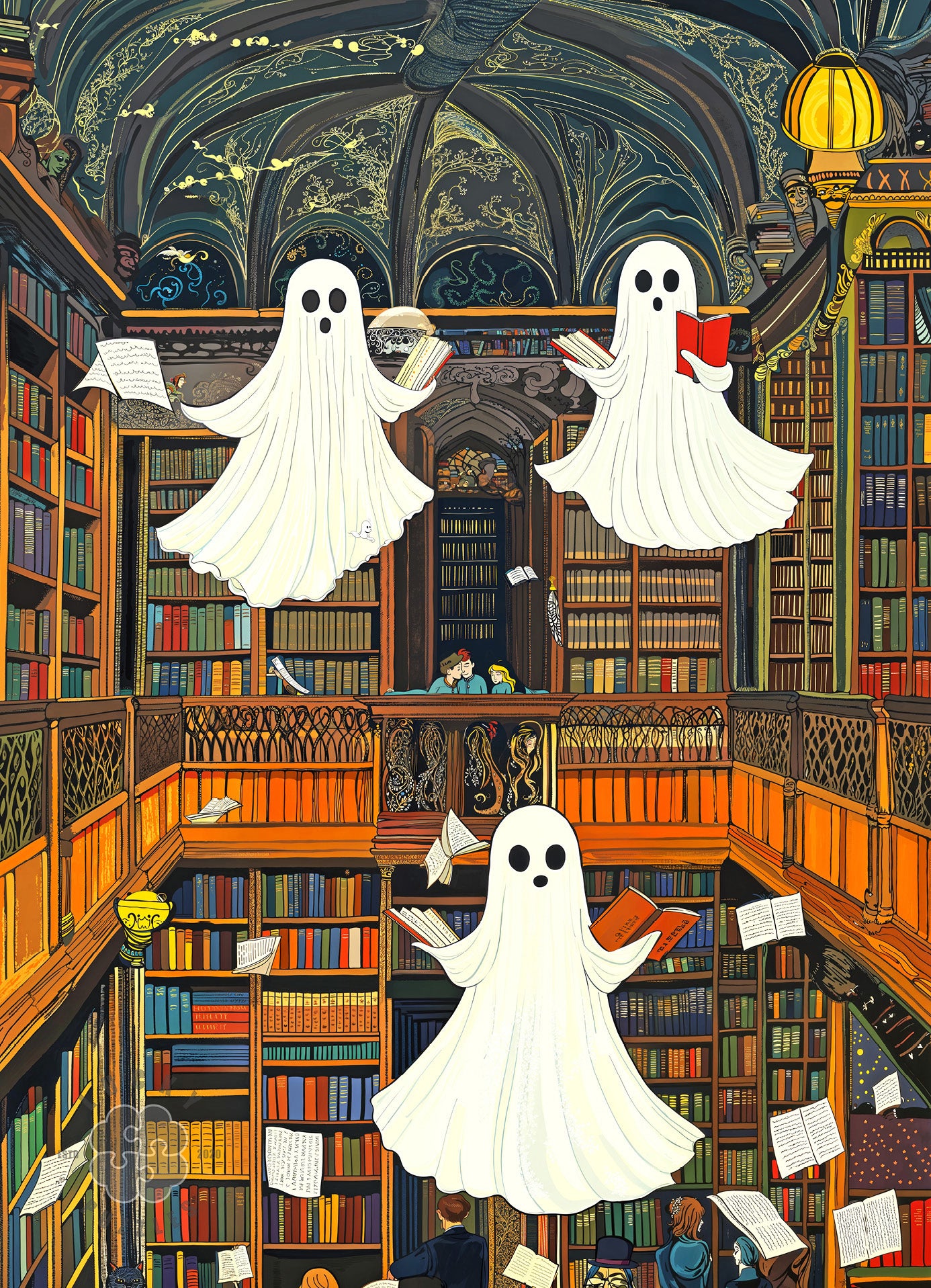 Halloween Puzzle – Spirits in the Stacks – 1000 Piece Puzzle