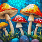 Stained Glass Mushroom Garden