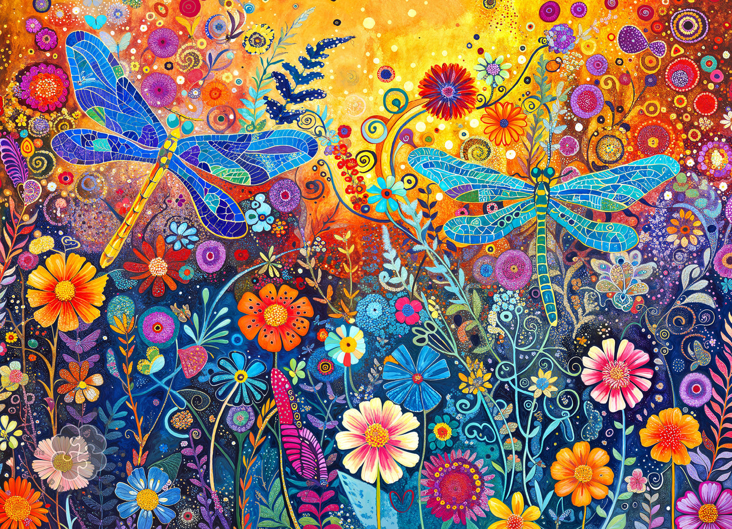 Flower Puzzle – Dragonfly's Secret Garden – 1000 Piece Puzzle