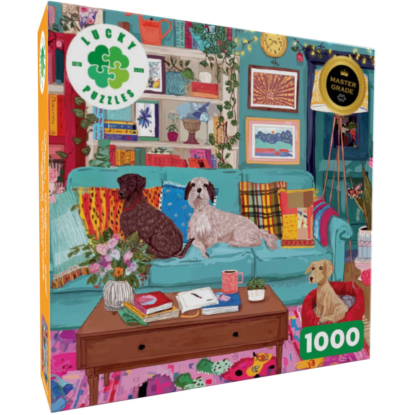 Dog Puzzle – Paws, Pillows, and Perfect Disorder – 1000 Piece Puzzle