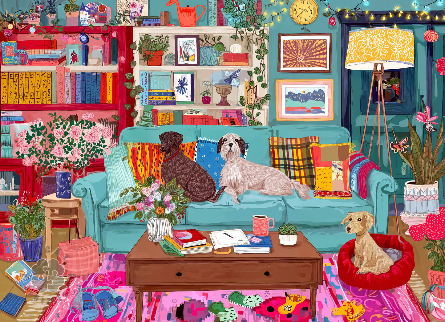 Dog Puzzle – Paws, Pillows, and Perfect Disorder – 1000 Piece Puzzle