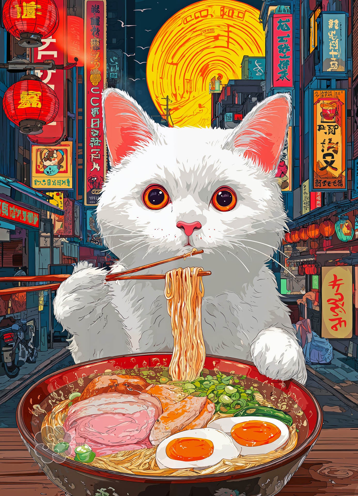 Cat Puzzle – Midnight Ramen in Tokyo – 1000 Piece Puzzle