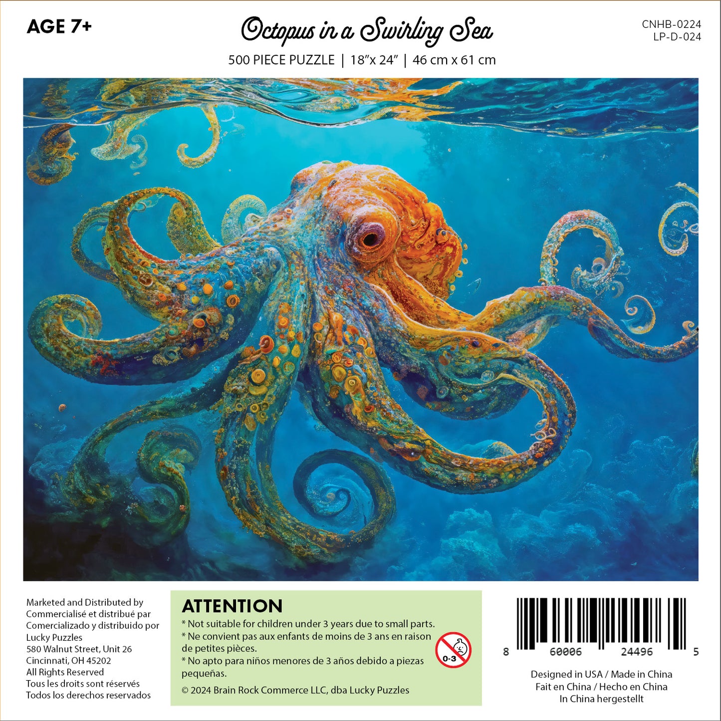 Octopus in a Swirling Sea
